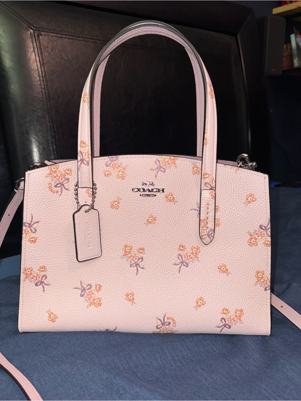 Coach Charlie Carryall 28 With Floral Bow Print